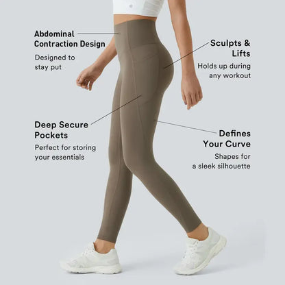 LOVILDS® High Waisted Waist Shaping Pocket Shaping Training Leggings