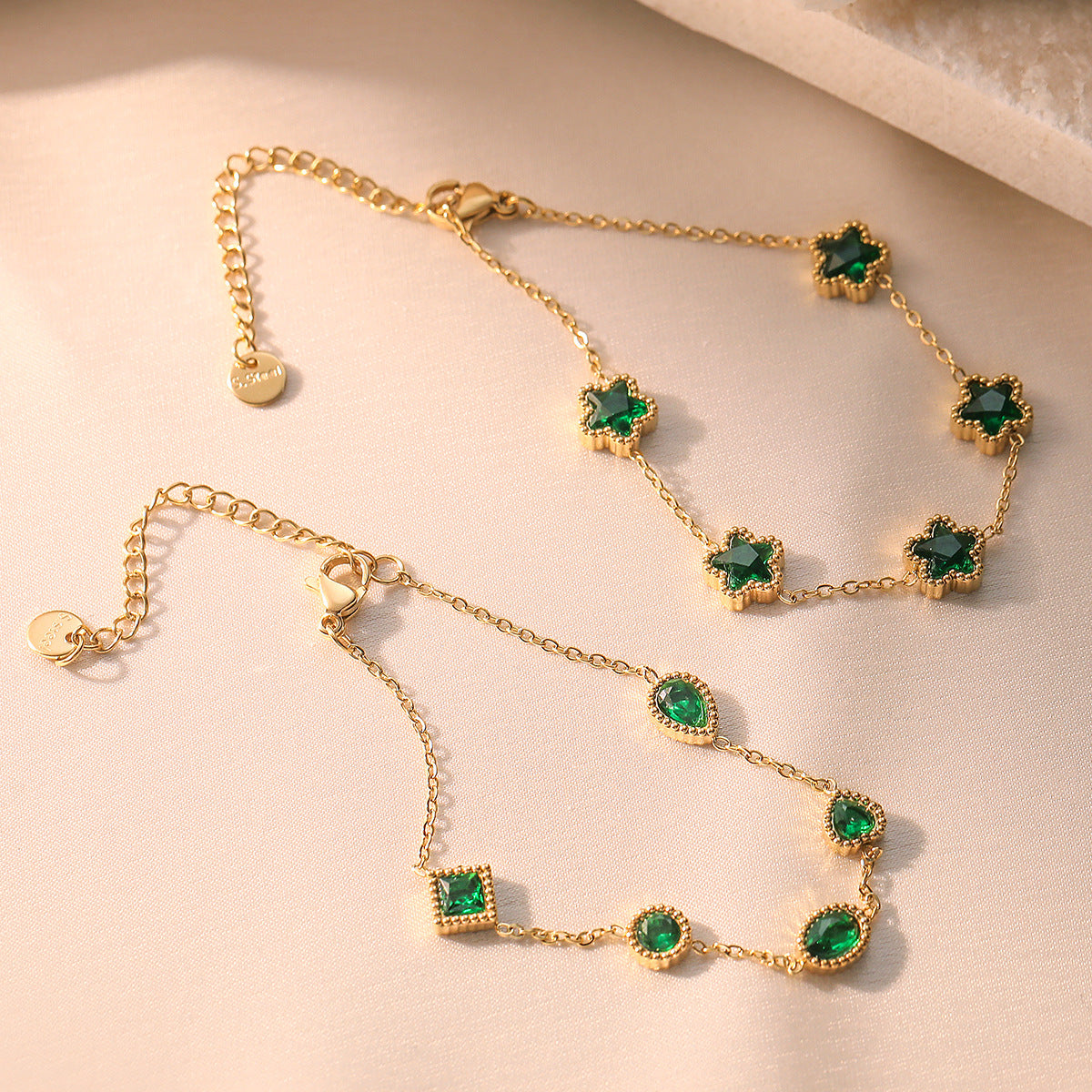 Zircon titanium steel bracelet for women niche exquisite versatile and colorfast jewelry