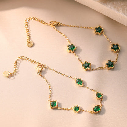 Zircon titanium steel bracelet for women niche exquisite versatile and colorfast jewelry