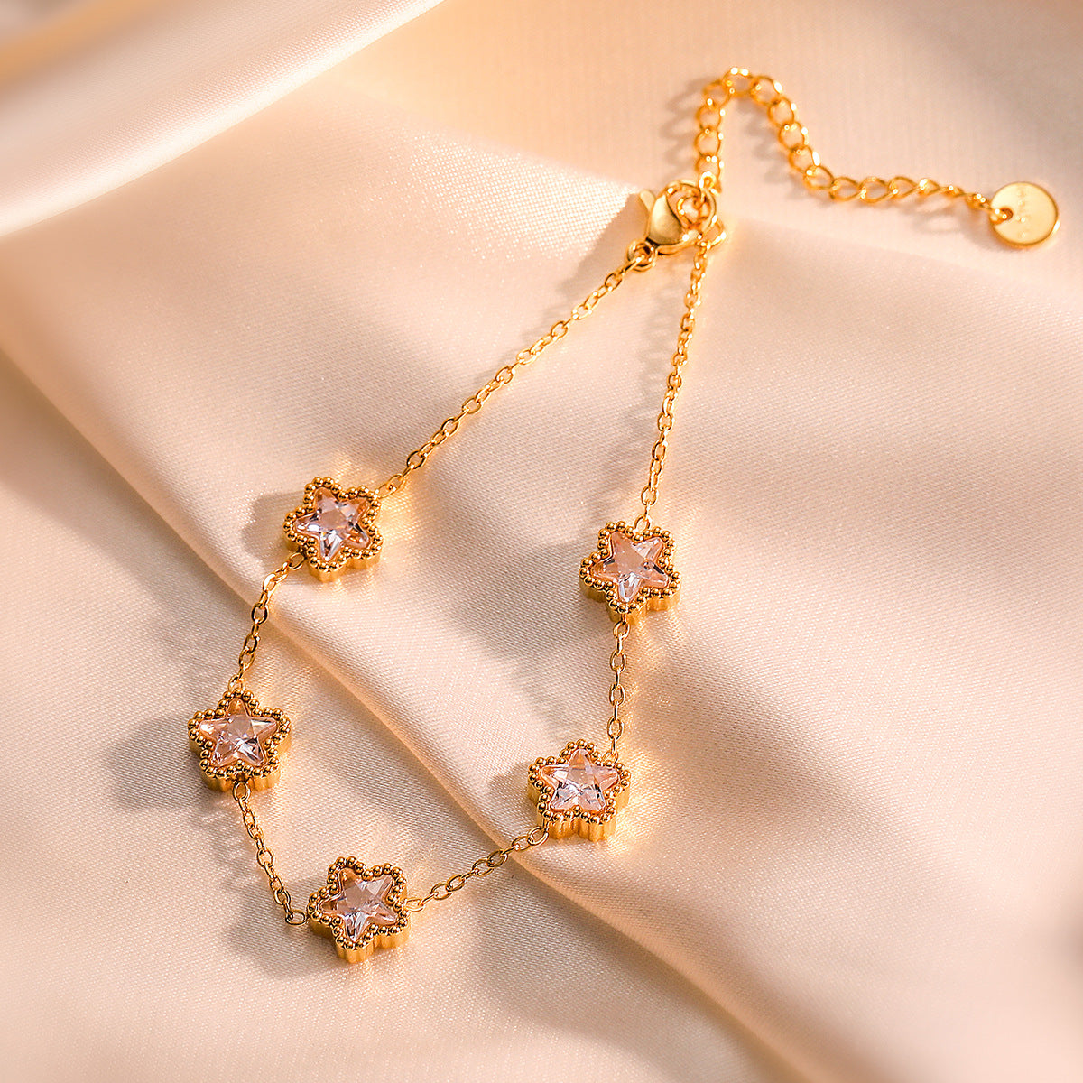 Zircon titanium steel bracelet for women niche exquisite versatile and colorfast jewelry